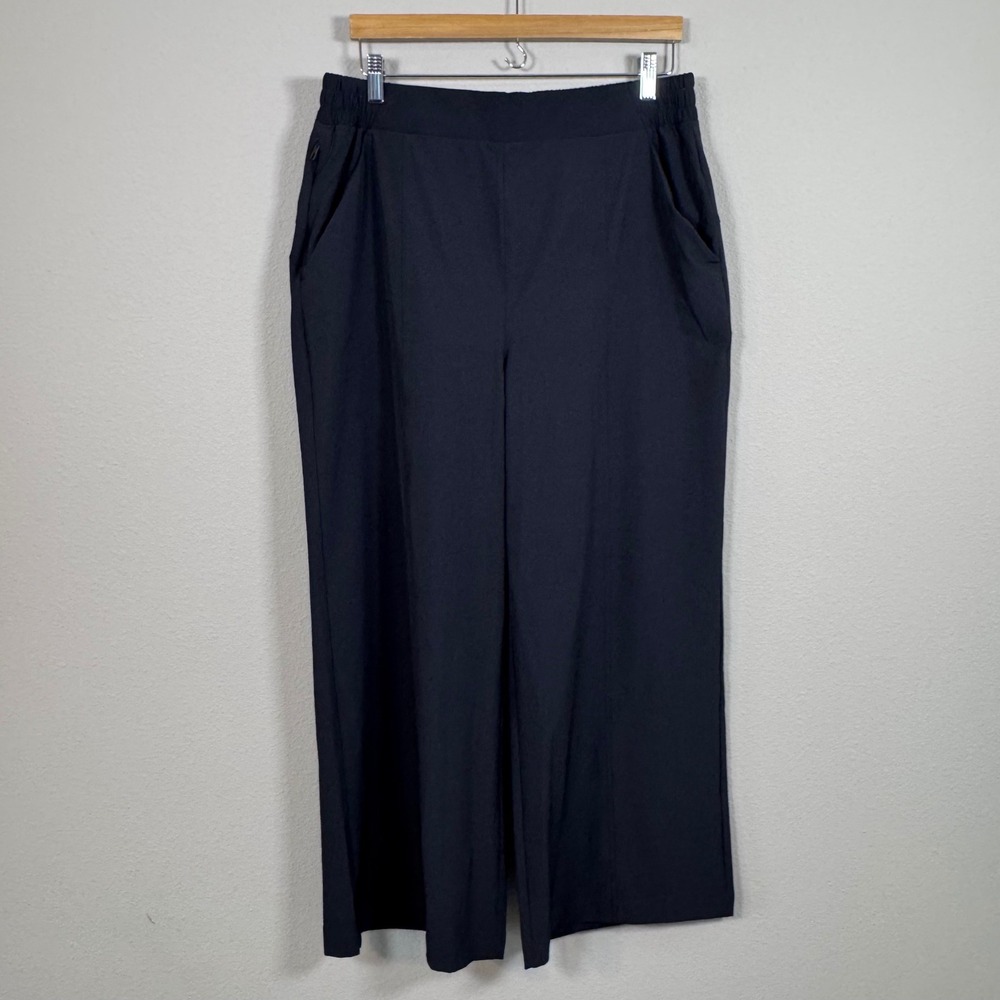 Fabletics Downtown Wide Leg Active Pants Black Capsule Wardrobe L Short NWT